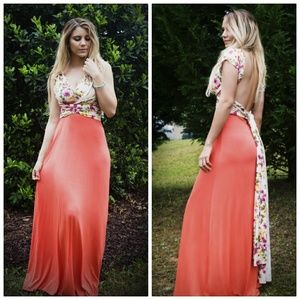 Sexy floral wrap dress